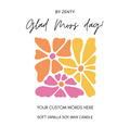 Personalised Glad Mors Dag Colorful Flowers Scented Candle