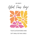 Personalised Glad Fars Dag Colorful Flowers Scented Candle