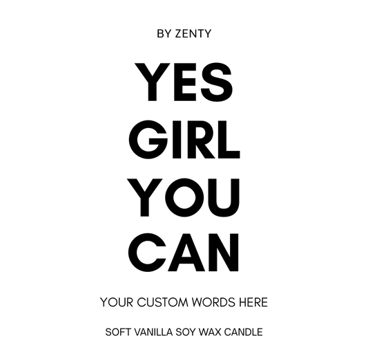 Personalised Yes You Can Girl Scented Candle