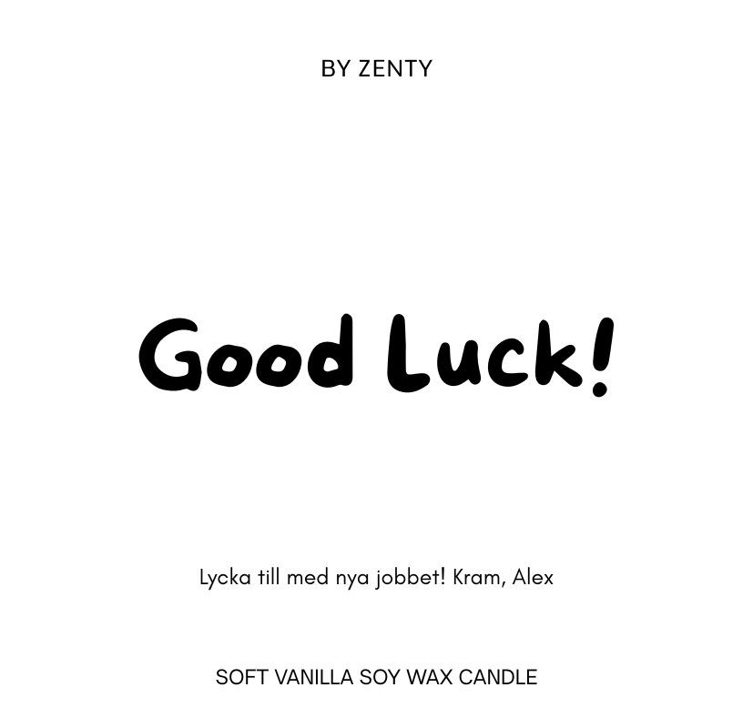 Personalised Good Luck Scented Candle