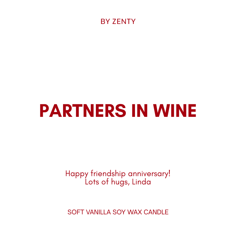 Personalised Partners in Wine Scented Candle