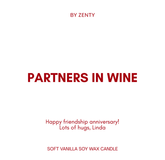 Personalised Partners in Wine Scented Candle