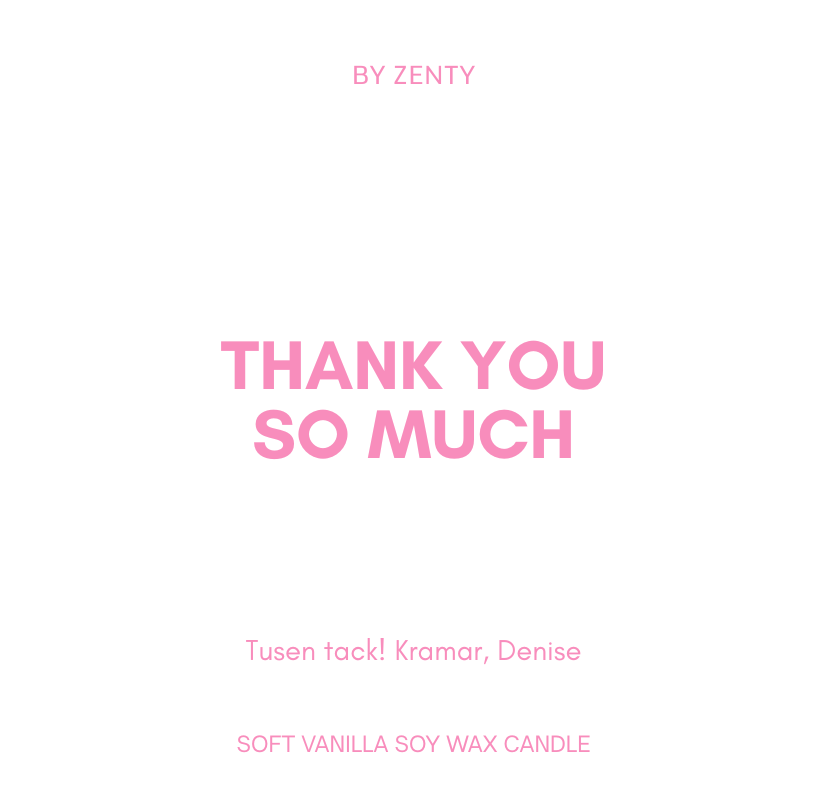 Personalised Pink Thank you so much Scented Candle