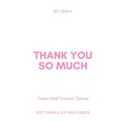 Personalised Pink Thank you so much Scented Candle