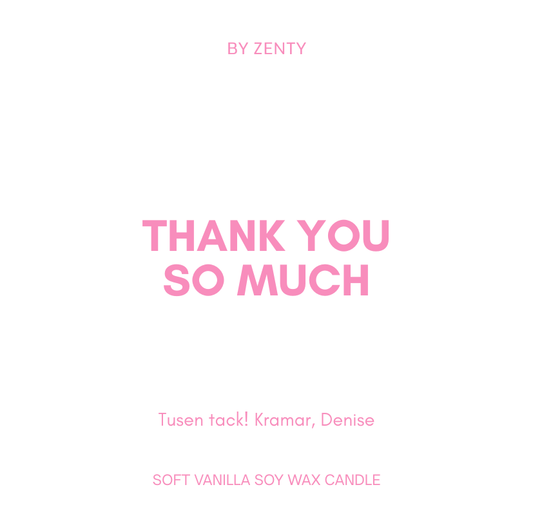 Personalised Pink Thank you so much Scented Candle