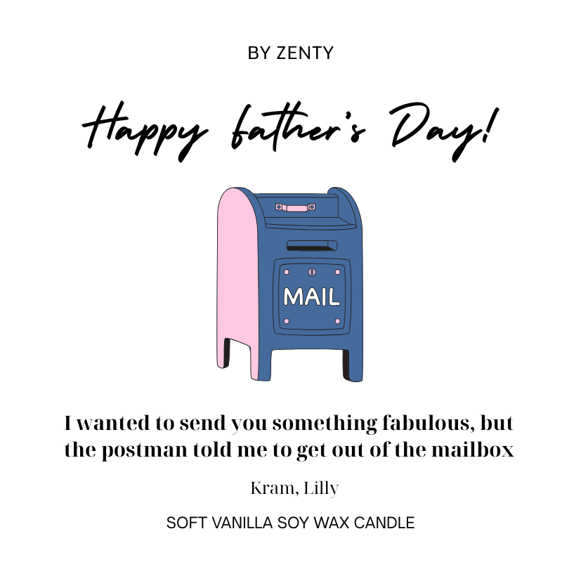 Personalised Happy Father's Day Mailbox Scented Candle