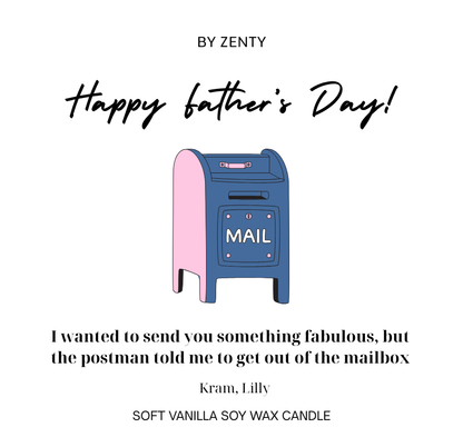 Personalised Happy Father's Day Mailbox Scented Candle