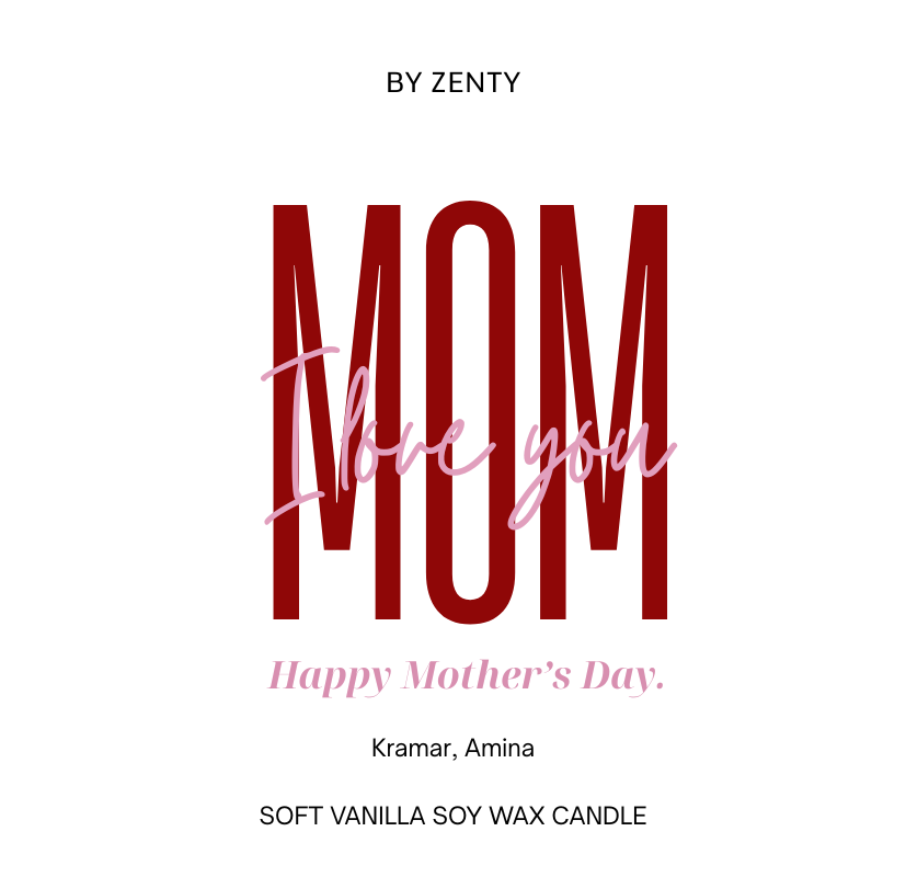 Personalised Mom I Love you Scented Candle