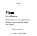 Personalised Mom Noun Scented Candle