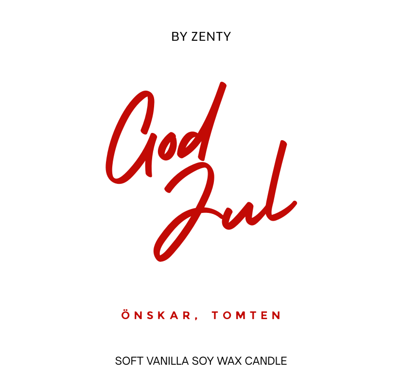 Personalised God Jul Red Scented Candle