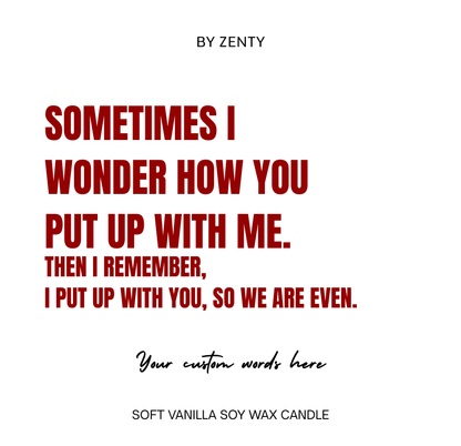 Personalised We are even Scented Candle