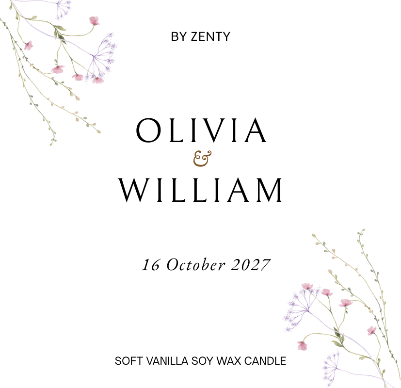 Personalised Wedding Name & Date Scented Candle