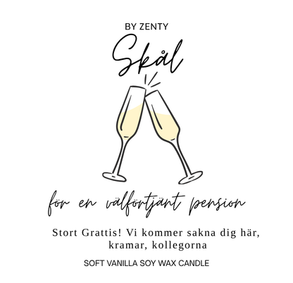 Personalised Skål för Pension Scented Candle