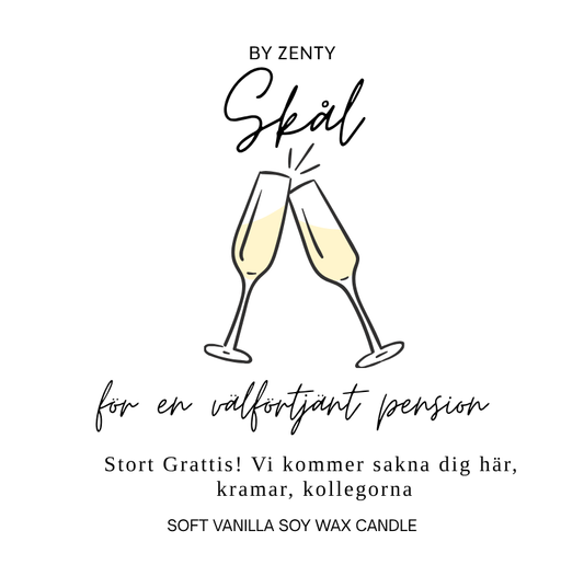 Personalised Skål för Pension Scented Candle