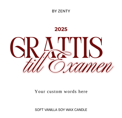 Personalised Grattis till Examen Vinröd Scented Candle