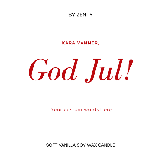 Personalised Kära Vänner God Jul Scented Candle
