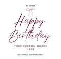 Personalised Happy Birthday Bow Scented Candle