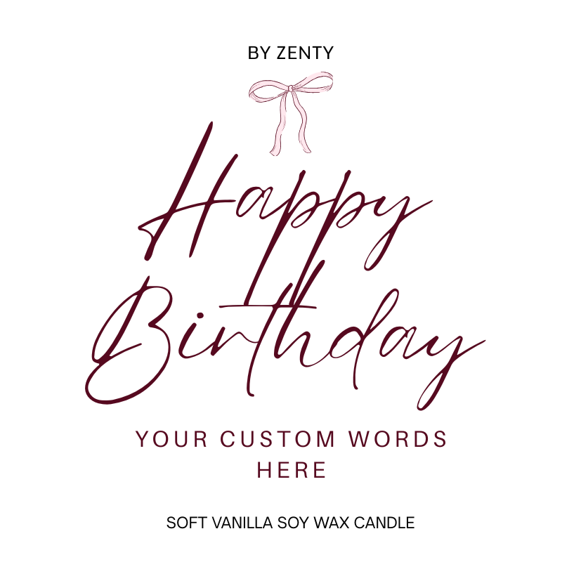 Personalised Happy Birthday Bow Scented Candle