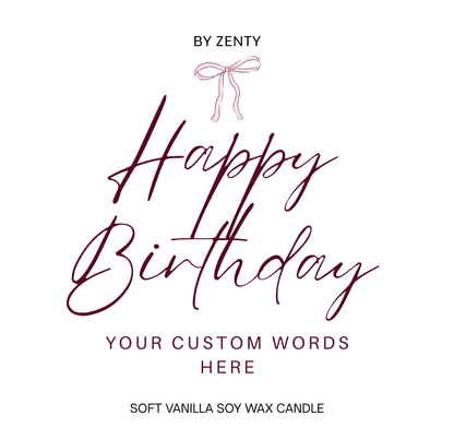 Personalised Happy Birthday Bow Scented Candle