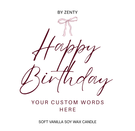 Personalised Happy Birthday Bow Scented Candle