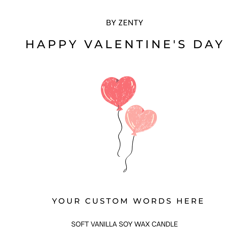 Personalised Heart Balloons Scented Candle