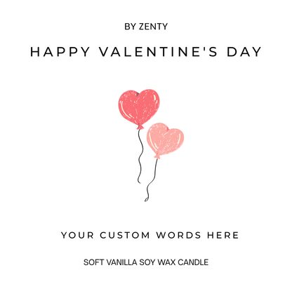 Personalised Heart Balloons Scented Candle