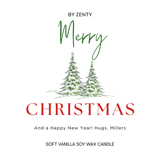 Personalised Merry Christmas Trees Scented Candle