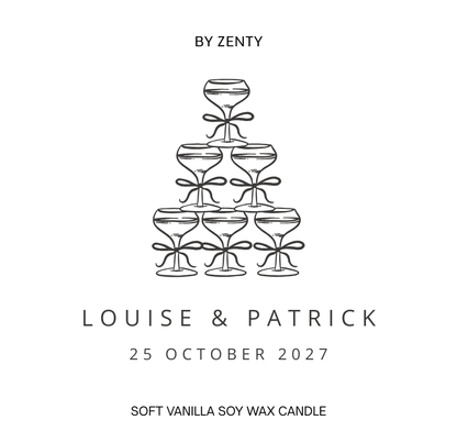 Personalised Wedding Name & Date Scented Candle