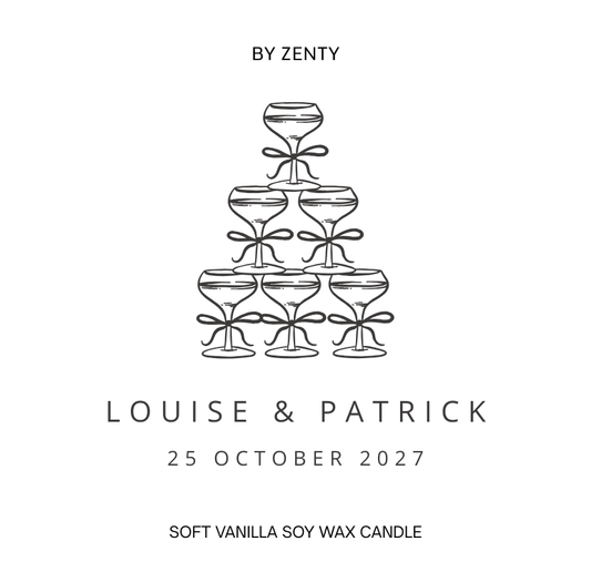 Personalised Wedding Name & Date Scented Candle