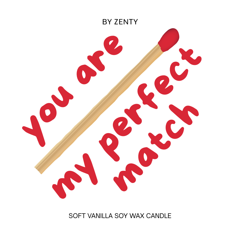 Personalised You are my Perfect Match Scented Candle