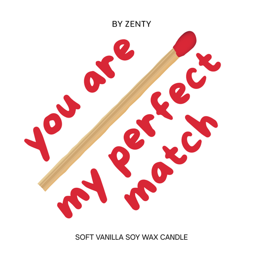 Personalised You are my Perfect Match Scented Candle